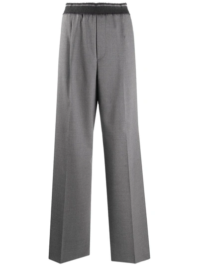 Fabiana Filippi Wide Leg Flared Trousers In Grey