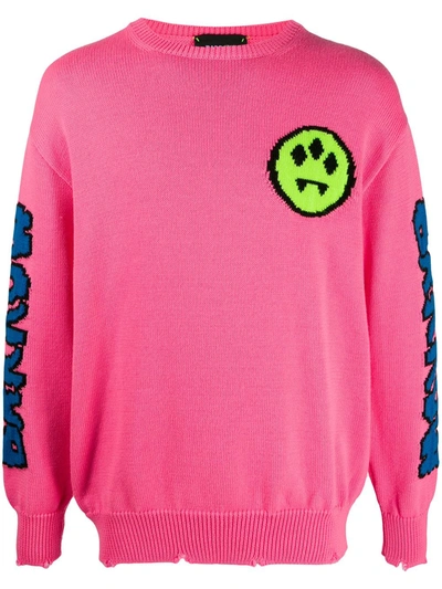 Barrow Long Sleeve Knitted Logo Jumper In Pink