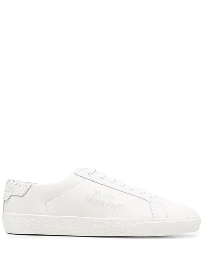 Saint Laurent Andy Low-top Leather Sneakers In White