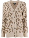 A.P.C. LEOPARD PRINT LONGLINE CARDIGAN