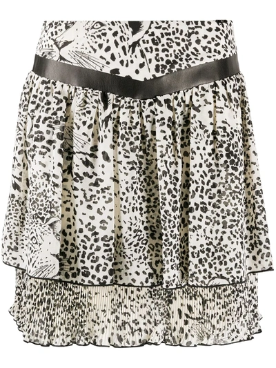 Liu •jo Leopard-print Flared Skirt In White