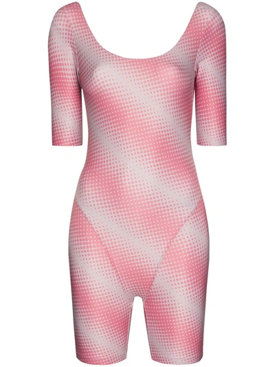 Maisie Wilen Diagonal Stripe Print Playsuit In Pink