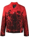 MJB MARC JACQUES BURTON LIGHTENING PRINT DENIM JACKET