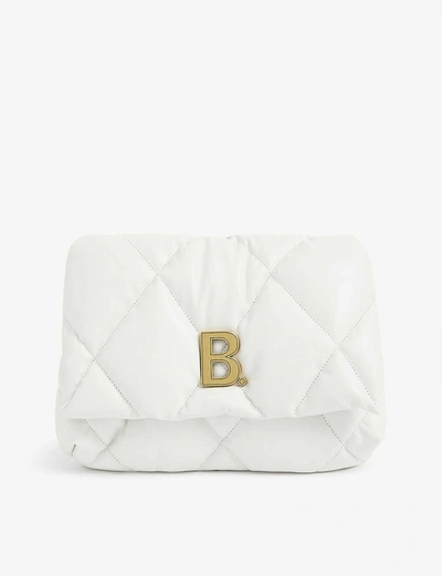 Balenciaga Touch White Quilted Leather Clutch