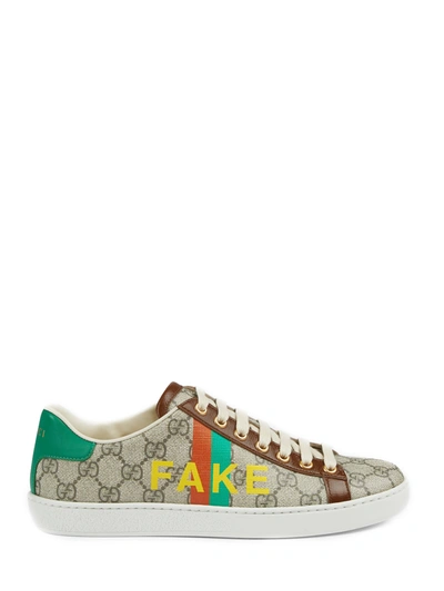 Gucci Ace Sneaker 'fake/not' In Beige