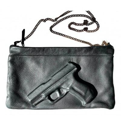 Pre-owned Vlieger & Vandam Leather Clutch Bag In Black
