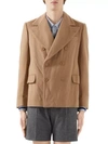 Gucci Double-breasted Wool Felt Jacket In Camel