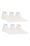 Polo Ralph Lauren Men's Socks, Extended Size Classic Athletic Quarter 3 Pack In White