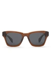 Diff Dean 51mm Polarized Square Sunglasses In Whiskey Crystal/ Grey