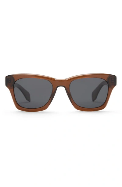 Diff Dean 51mm Polarized Square Sunglasses In Whiskey Crystal/ Grey