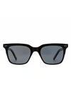 Diff Billie 52mm Polarized Square Sunglasses In Black/ Grey