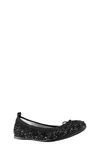 Nina Kids' Esther Ballet Flat In Black Chunky Glitter