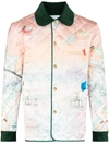 CASABLANCA QUILTED SKI SUNSET PRINT BOMBER JACKET