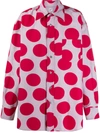 Marni Oversized Maxi Polka-dot Shirt In Red