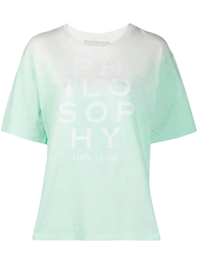 Philosophy Di Lorenzo Serafini Gradient Jersey Cotton Crew Neck T-shirt In Green