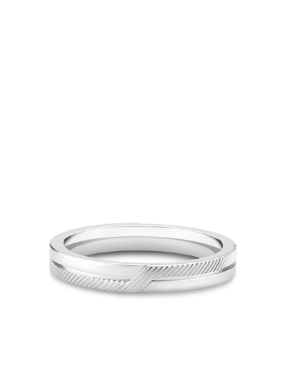De Beers 18kt White Gold The Promise Band Ring In Silver