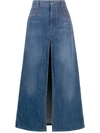 CHLOÉ FRONT SLIT DENIM SKIRT