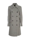 LOVE MOSCHINO DOUBLE BREASTED COAT PIED DE POULE MARTINGALA ON BACK,11554799