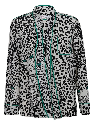 Red Valentino Tiger Printed Shirt In Red