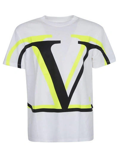 Valentino Logo Print Cotton T-shirt In White