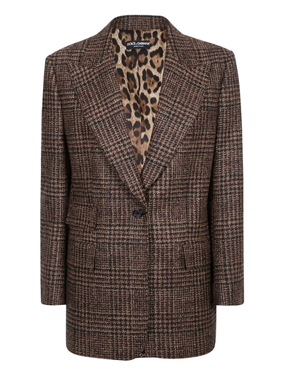 Dolce & Gabbana Single-button Blazer In Brown