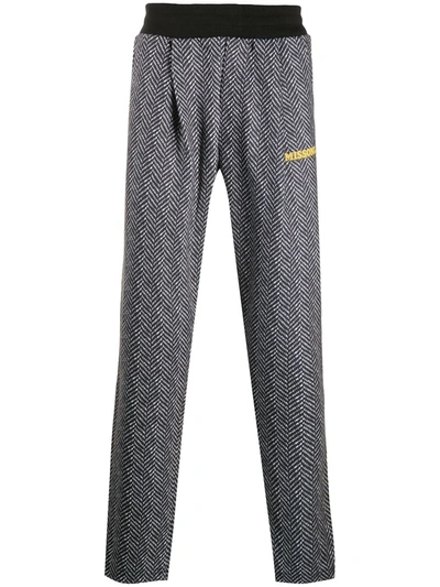 Missoni Chevron-print Track Trousers In Black