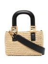 FENDI FF RAFFIA MINI TOTE BAG