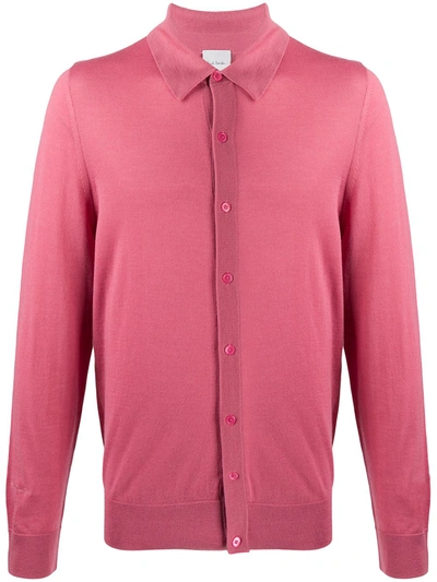 Paul Smith Fine-knit Buttoned Cardigan In Pink