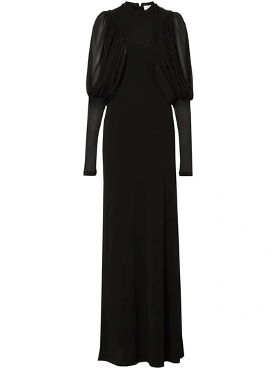 Burberry Puff Sleeve Gown In Black