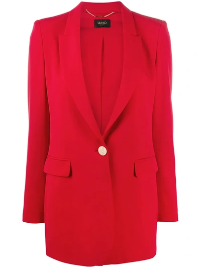 Liu •jo Fitted Single Breasted Blazer In Red
