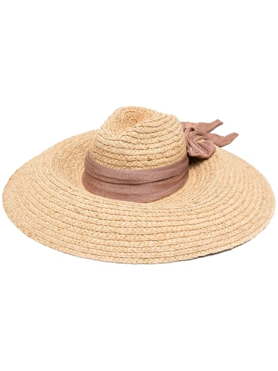 Antonella Rizza Ribbon Band Sun Hat In Neutrals
