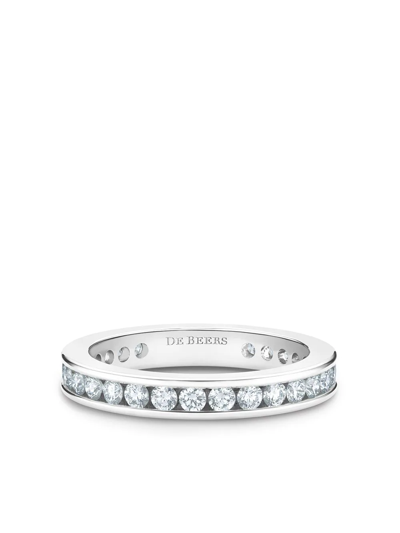 De Beers Platinum Channel-set Diamond Eternity Band In Silver