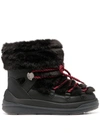 Moncler Insolux M Faux Shearling-trimmed Leather Boots In Black