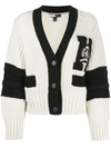 TOMMY HILFIGER CHUNKY-KNIT EMBROIDERED LOGO CARDIGAN