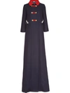 MIU MIU CONTRAST-COLLAR FLOOR-LENGTH COAT