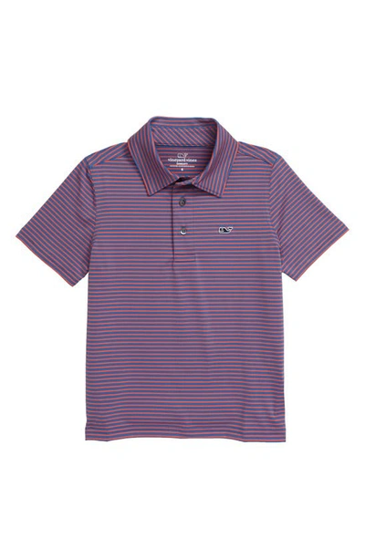 Vineyard Vines Kids' Bradley Stripe Stretch Polo Shirt In Blue Moon