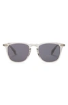 Diff Maxwell 49mm Polarized Round Lens Sunglasses In Olive Crystal/ Grey