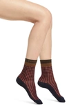 FENDI LOGO GINGHAM SOCKS,FXZ558-ADJ8