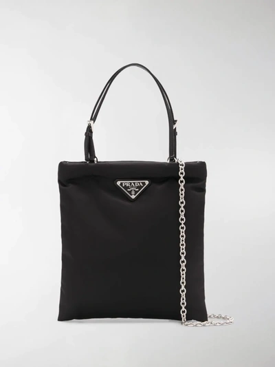 Prada Top Handle Tote Bag In Black
