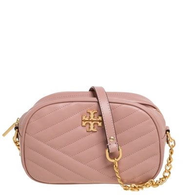 Pre-owned Tory Burch Pink Leather Kira Camera Crossbody Bag