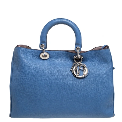 Pre-owned Dior Issimo Shopper Tote In Blue