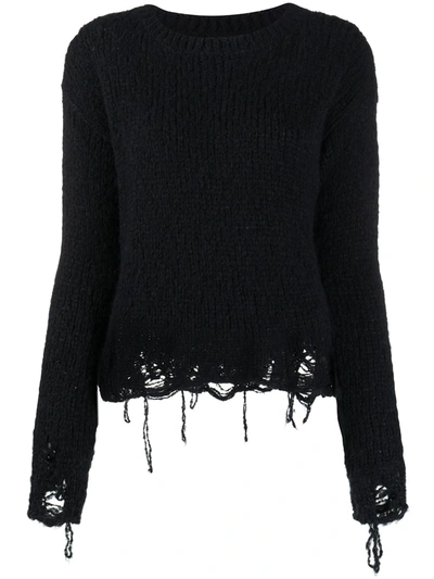 Thom Krom Distressed Knitted Jumper In Black