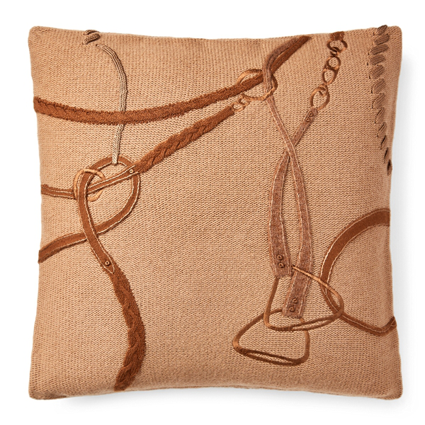Ralph Lauren Equestrian Knit Throw Pillow In Camel ModeSens