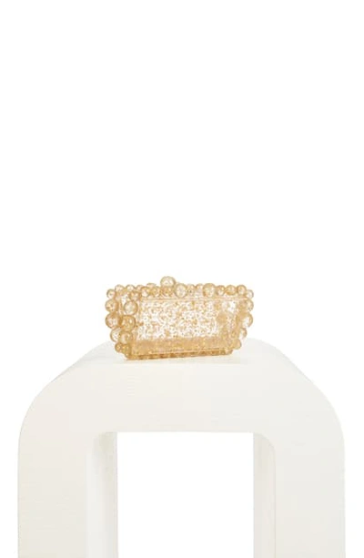 Cult Gaia Eos Beaded Acrylic Box Clutch In Gold