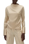 HELMUT LANG SHOULDER ZIP STRETCH SILK BLOUSE,K07HW501