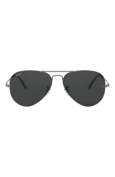 Ray Ban Rb3625 58mm Aviator Sunglasses In Black