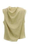 Le17 Septembre Crinkled Voile Tie-neck Top In Neutral