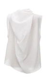 Le17 Septembre Crinkled Voile Tie-neck Top In White