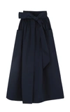 MARTIN GRANT WOMEN'S BELTED A-LINE COTTON MIDI SKIRT