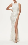 RACHEL GILBERT OPUS EMBELLISHED FRINGE GOWN